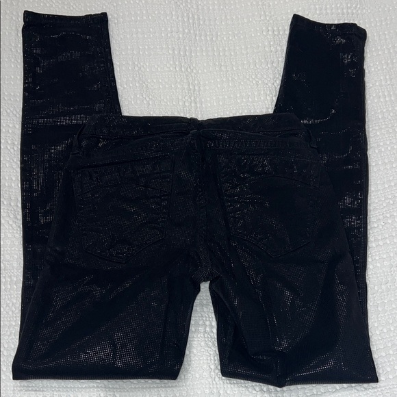 Black Shimmer Pants with Gold Button - Picture 3 of 6